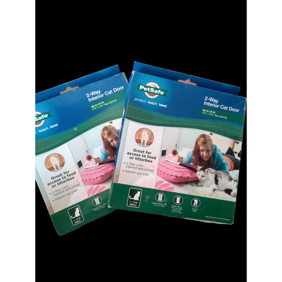 PetSafe 2-way Interior Flap Cat  Door for Walls or Doors set of 2 - Picture 1 of 3